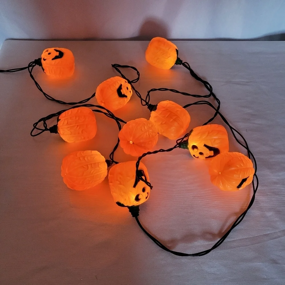 Halloween Jack O Lantern Pumpkin Blow Mold String Lights 10